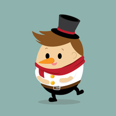 Vector of man dress as snowman for christmas