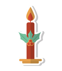 christmas candle decorative icon vector illustration design