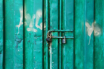 closed metal door with lock