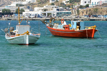 Les bateaux de peĉhe (Mykonos)
