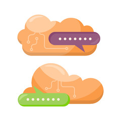 Cloud Storage Design Flat Concept. Saving Info