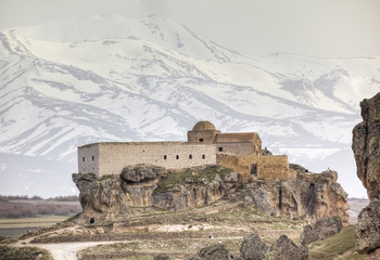 Ruins of an ancient Christian monastary in Guzelyurt Turkey