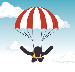 parachuting man extreme sport graphic vector illustration eps 10