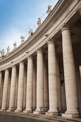 Row of Columns at Saint Peters Square Vatican, Italy