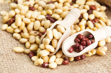 Soybeans and red beans high protein preparing for dessert
