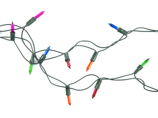 Christmas lights isolated on white background