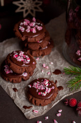 Chocolate Christmas Cookies with Crushed Candy Cane