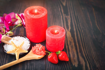 Strawberry body scrub with brown sugar and sea salt