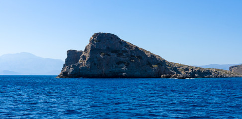 Fototapeta na wymiar Mediterranean Sea. Crete. Greece. The cliffs of the peninsula of Kalydon.