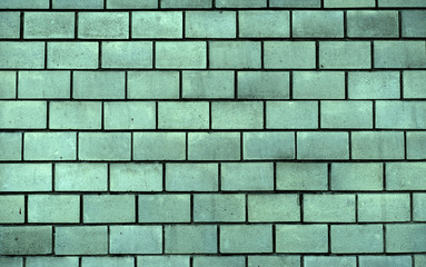 Texture of sea blue decorative tiles in form of brick