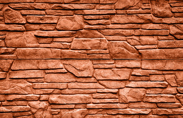 Orange stone brick wall detailed contrast texture background