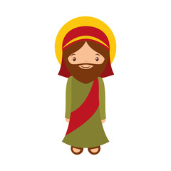 saint joseph manger character vector illustration design