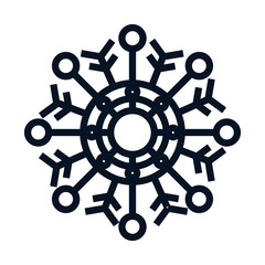 Snowflake icon. Christmas season decoration and celebration theme. Isolated design. Vector illustration