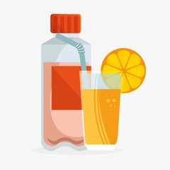 bottle protein juicy orange health sport vector illustration eps 10