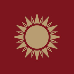 The sun icon. Sunrise and sunshine, weather, sun symbol. UI. Web. Logo. Sign. Flat design. App. Stock