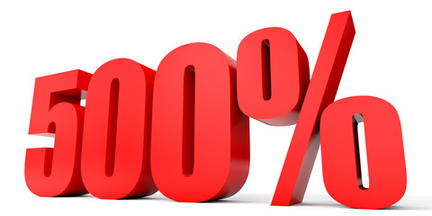 Discount 500 percent off. 3D illustration.