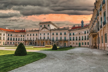 Eszterhazy Castle during twilight