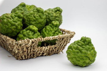 Bergamot fruit on white background.