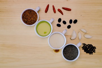 Spices and colorful vegetables