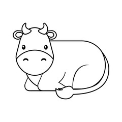 cute ox manger character vector illustration design
