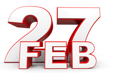 February 27. 3d text on white background.