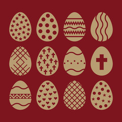 The egg and easter 12 icon. Easter, egg symbol. UI. Web. Logo. Sign. Flat design. App. Stock