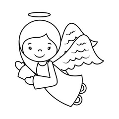 cute angel manger character vector illustration design