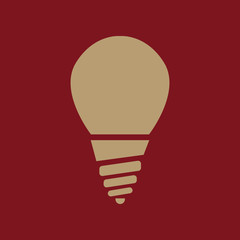 The incandescent lamp icon. Lamp and bulb, lightbulb, filament lamp, glow-lamp, light bulb symbol.UI. Web. Logo. Sign. Flat design. App.