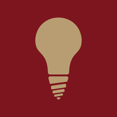 The incandescent lamp icon. Lamp and bulb, lightbulb, filament lamp, glow-lamp, light bulb symbol.UI. Web. Logo. Sign. Flat design. App.