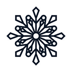 Snowflake icon. Christmas season decoration and celebration theme. Isolated design. Vector illustration