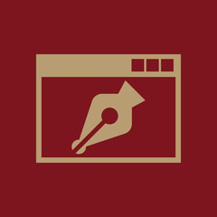 The web design icon. WWW and browser, development, seo, web design symbol. UI. Web. Logo. Sign. Flat design. App.