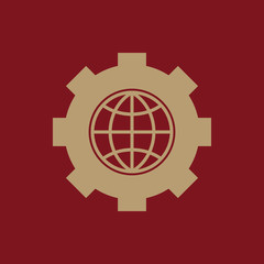 The website optimization icon. WWW and browser, development, seo, website optimization symbol. UI. Web. Logo. Sign. Flat design. App.