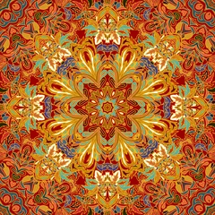 Cercles muraux Tuiles marocaines Motif coloré turc sans couture. Un motif sans fin peut être utilisé pour les carreaux de céramique, le papier peint, le linoléum, l& 39 arrière-plan de la page Web.