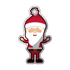 Santa icon. Christmas season decoration and celebration theme. Isolated design. Vector illustration