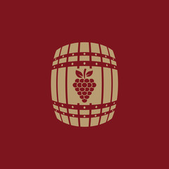 The wine icon. Cask and keg, alcohol, wine symbol. UI. Web. Logo. Sign. Flat design. App. Stock