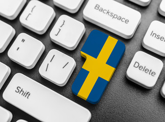 Enter key button with Flag of Sweden.