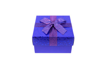 Blue gift box isolate on white background