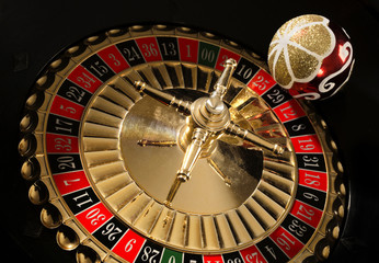 roulette wheel and Christmas ball