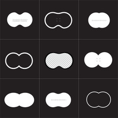 Collection of virtual reality glasses screen vector frame template