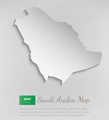 Saudi Arabia map with shadow effect. Vector