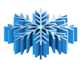 Iisometric 3D snowflake.