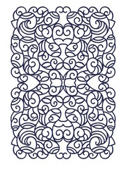 Laser cut vector panel . Cutting paper, wood, metal. Swirls vector illustration hand drawn. Line art.