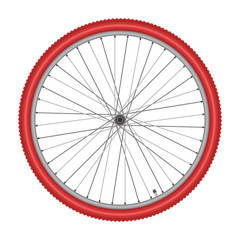 bicycle wheel on white background vector illustration