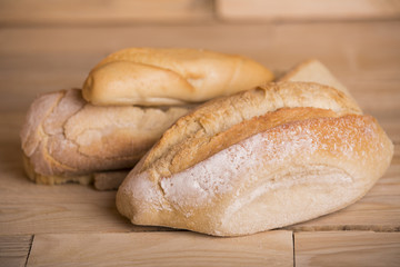 bread on wooden table
