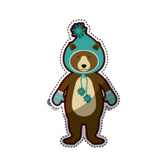 Bear icon. Christmas season decoration and celebration theme. Isolated design. Vector illustration