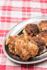 Homemade minced meat meatballs on the plate
