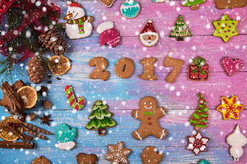 Gingerbreads for new 2017 years