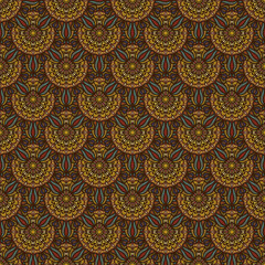 Ornate floral seamless texture, endless pattern with vintage mandala elements.