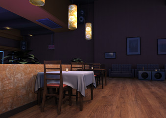 3D Rendering Lounge Bar
