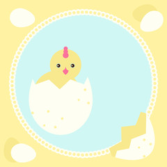 greeting card with new born chicken